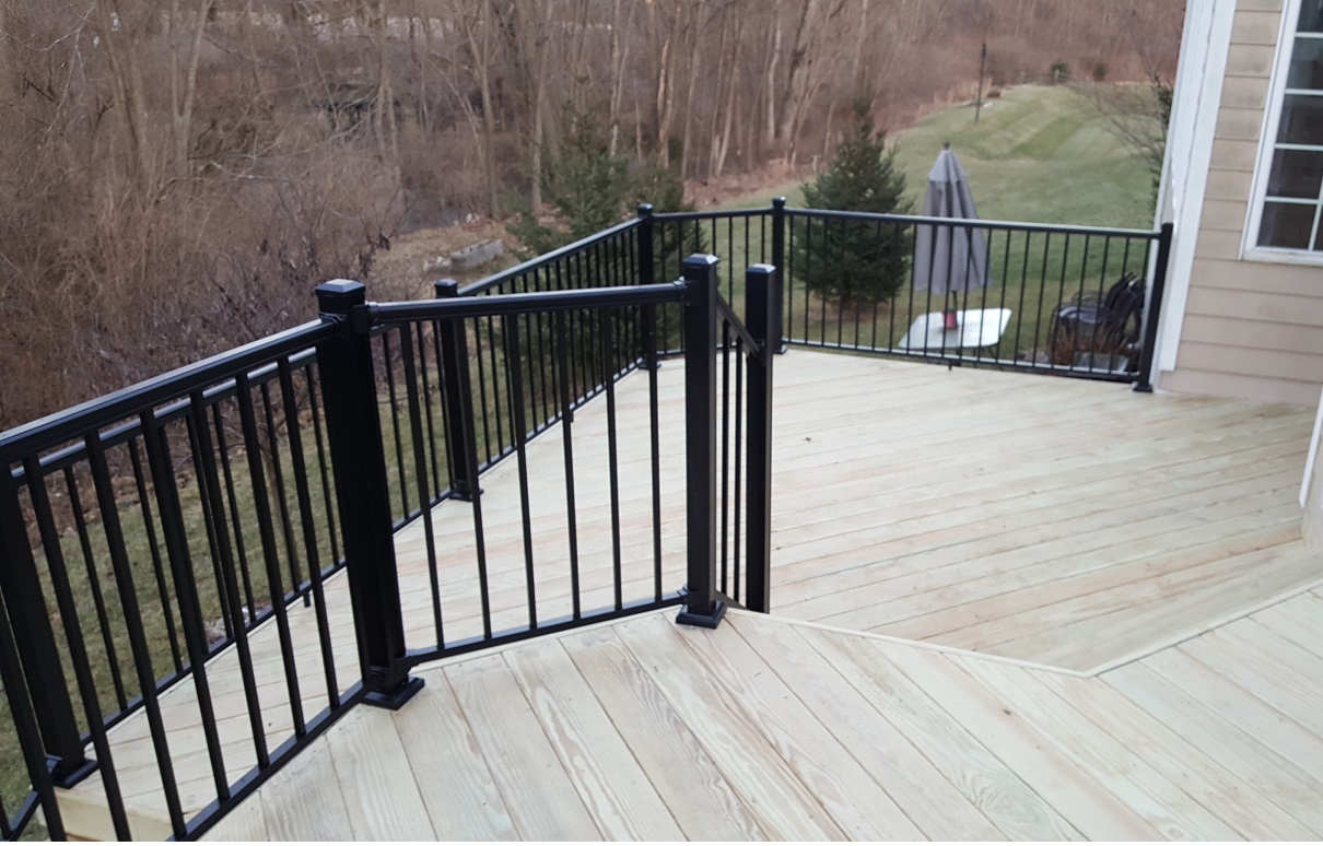 low maintenance deck with custom rail