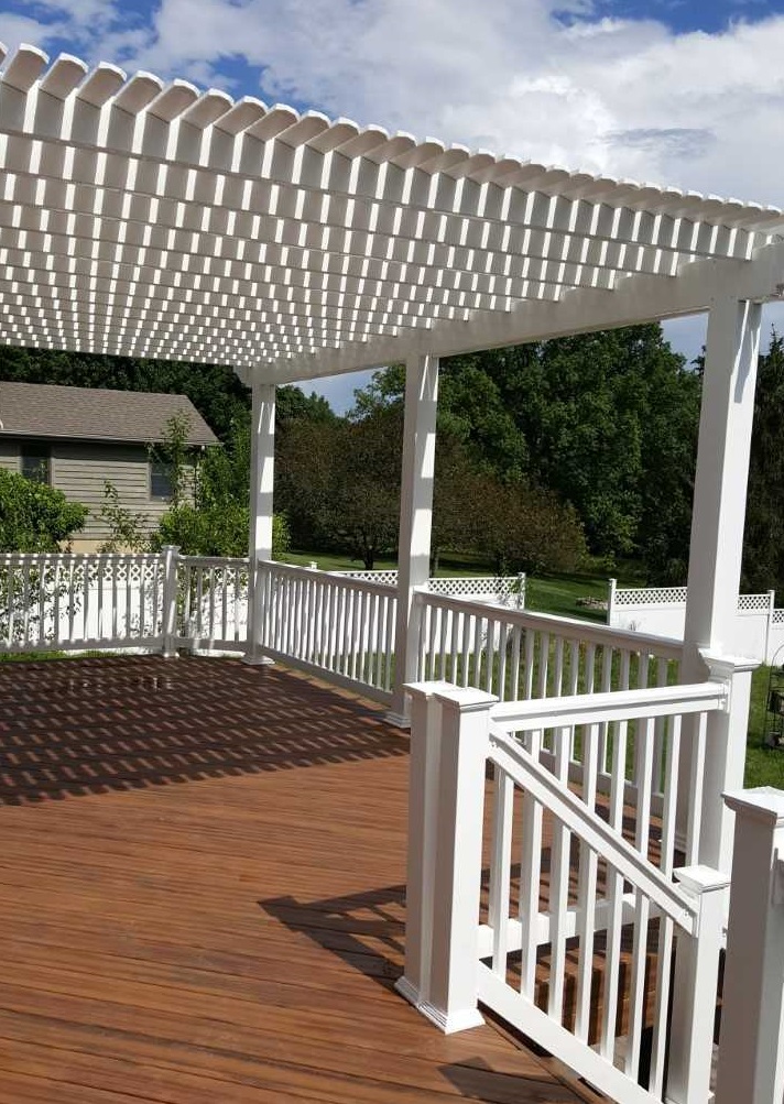 low maintenance deck with pergola