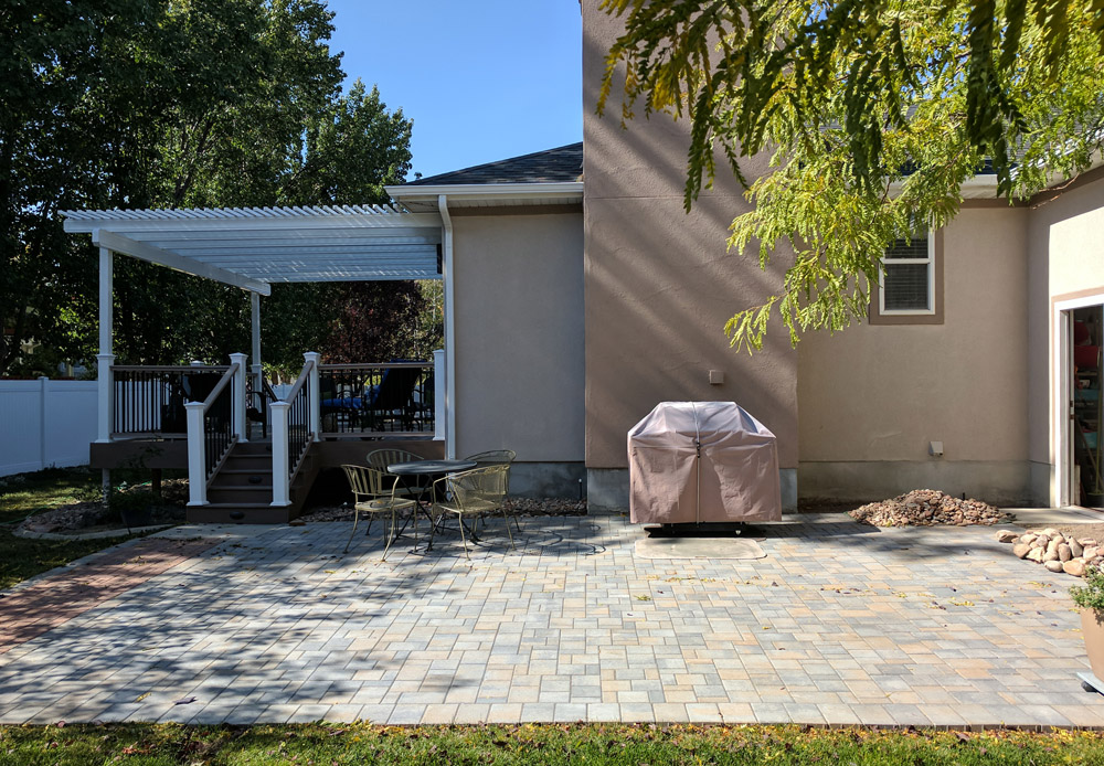 patio deck and pergola combination backyard ideas with deck