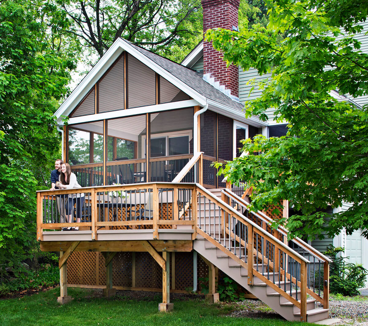 Couple enjoying their deck
