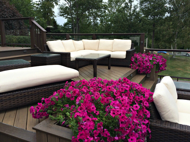 Multi-level deck with planter boxes