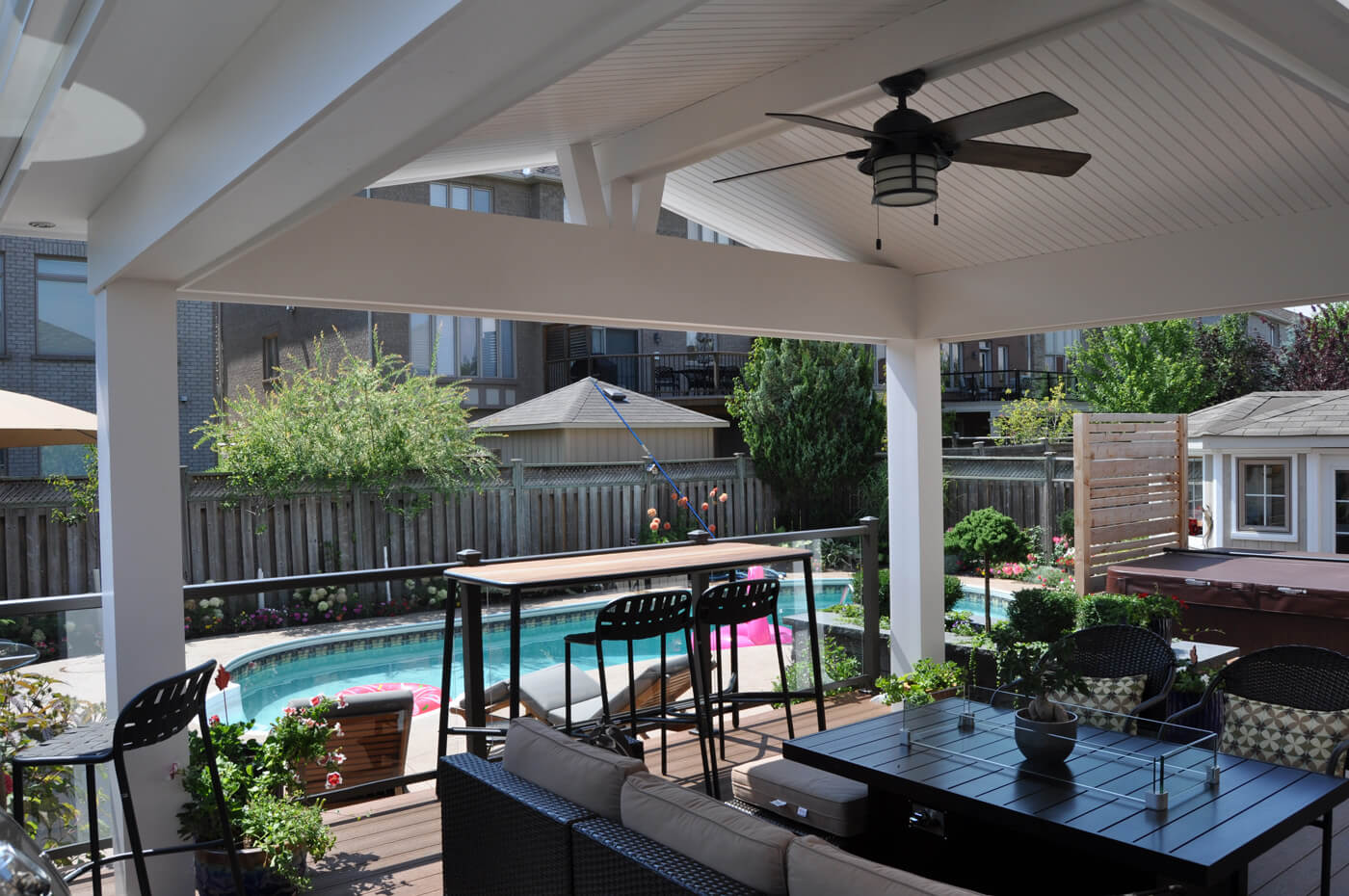Custom covered open porch