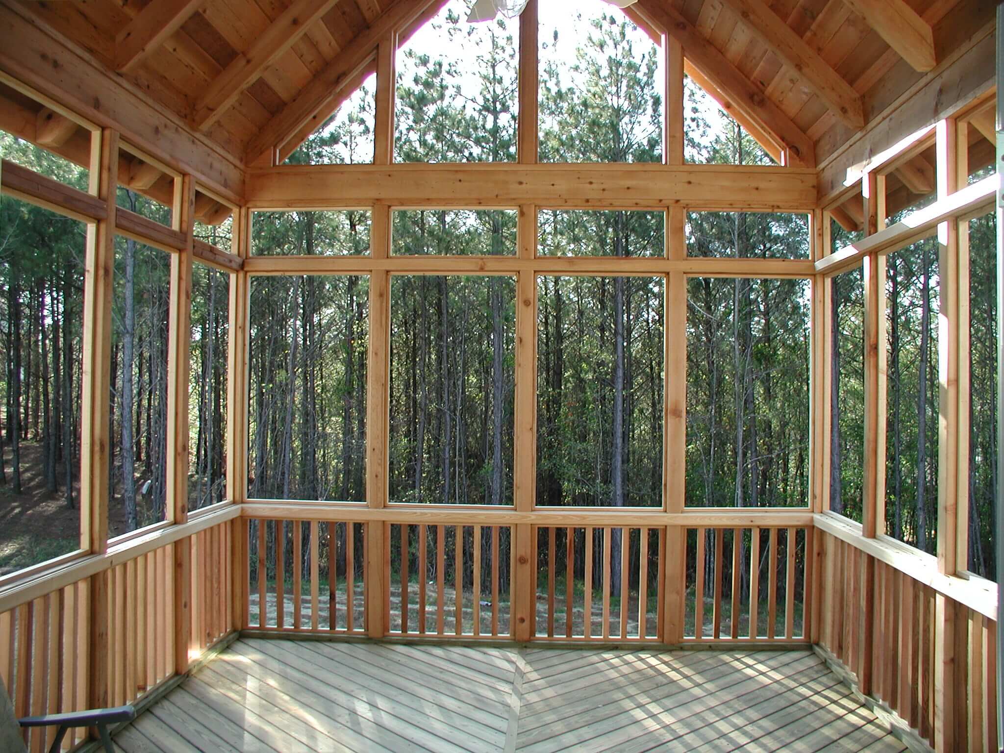 Custom wooden screen porch