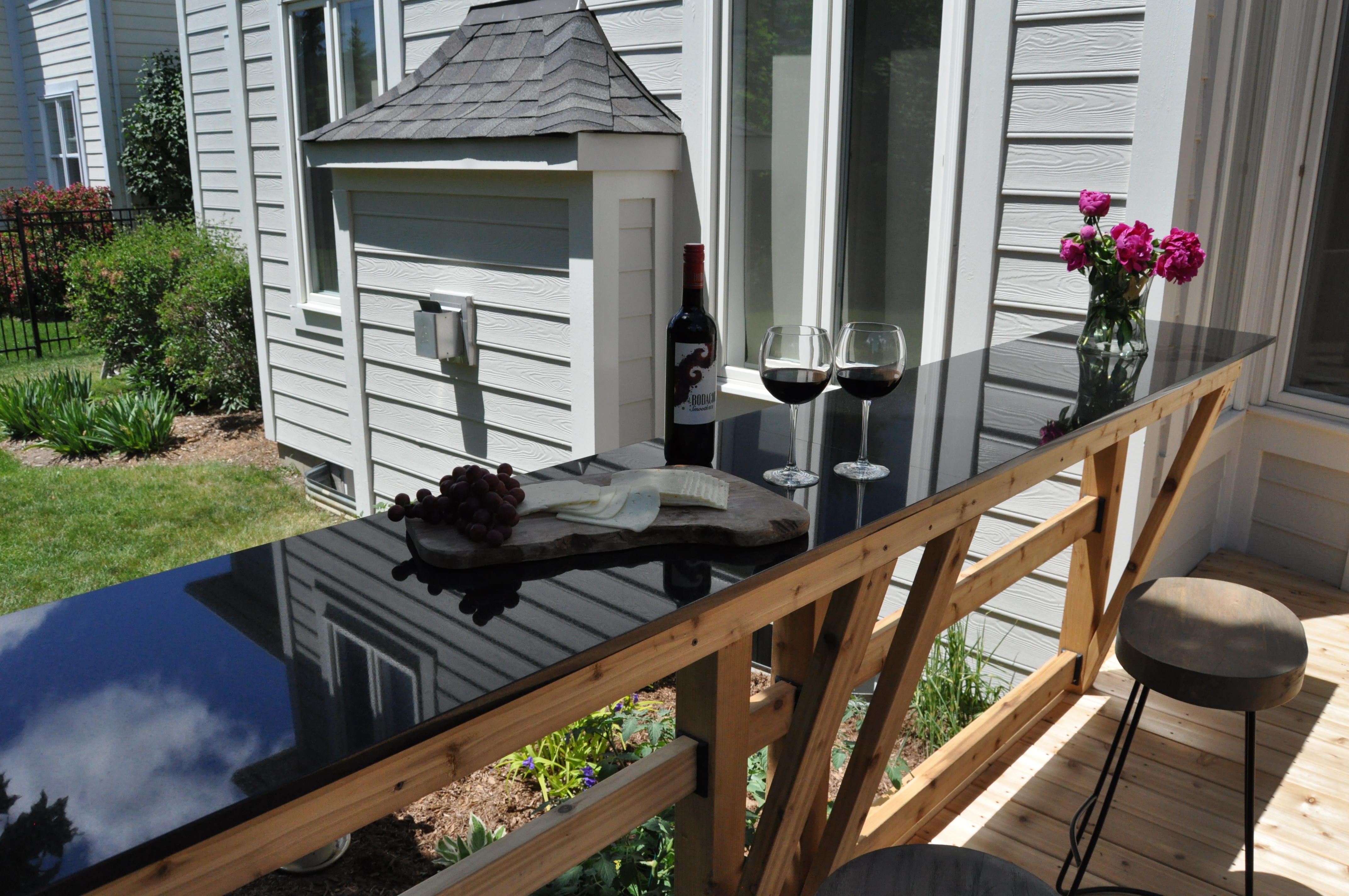 Granite top bar on deck.