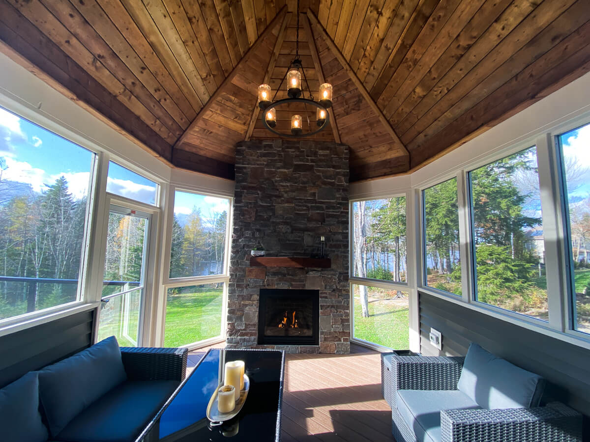 Screened Room with Fireplace