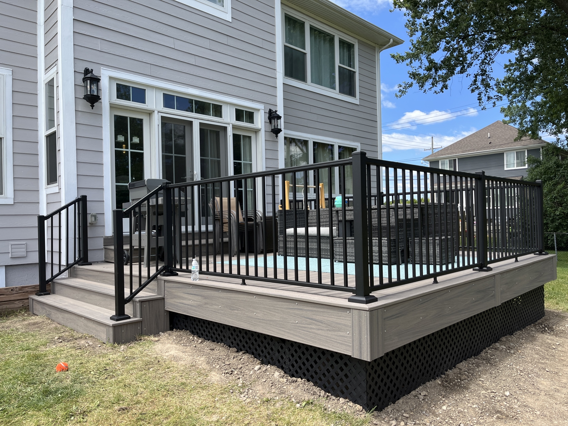 black railing on deck