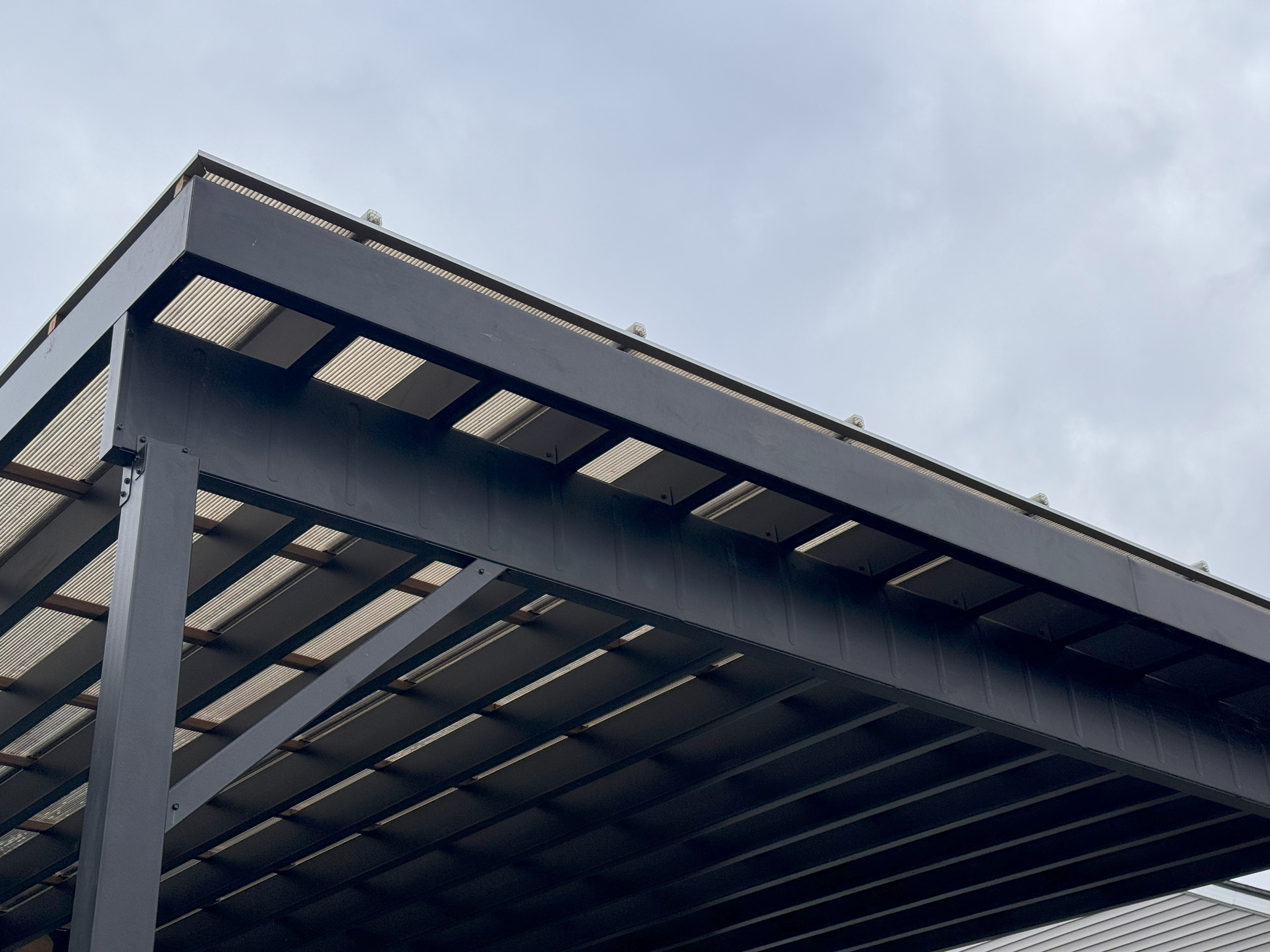 black steel pergola
