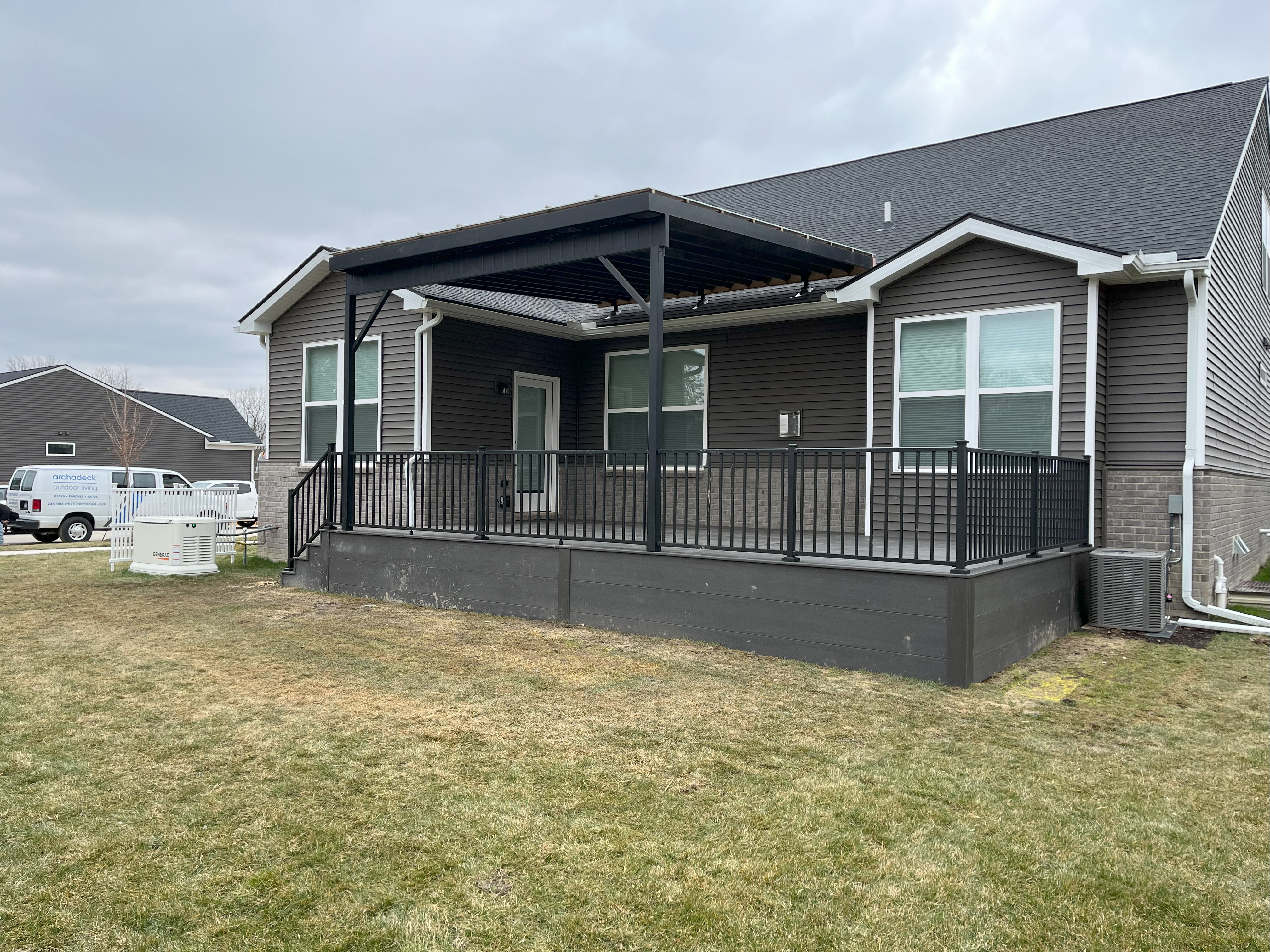 black steel pergola