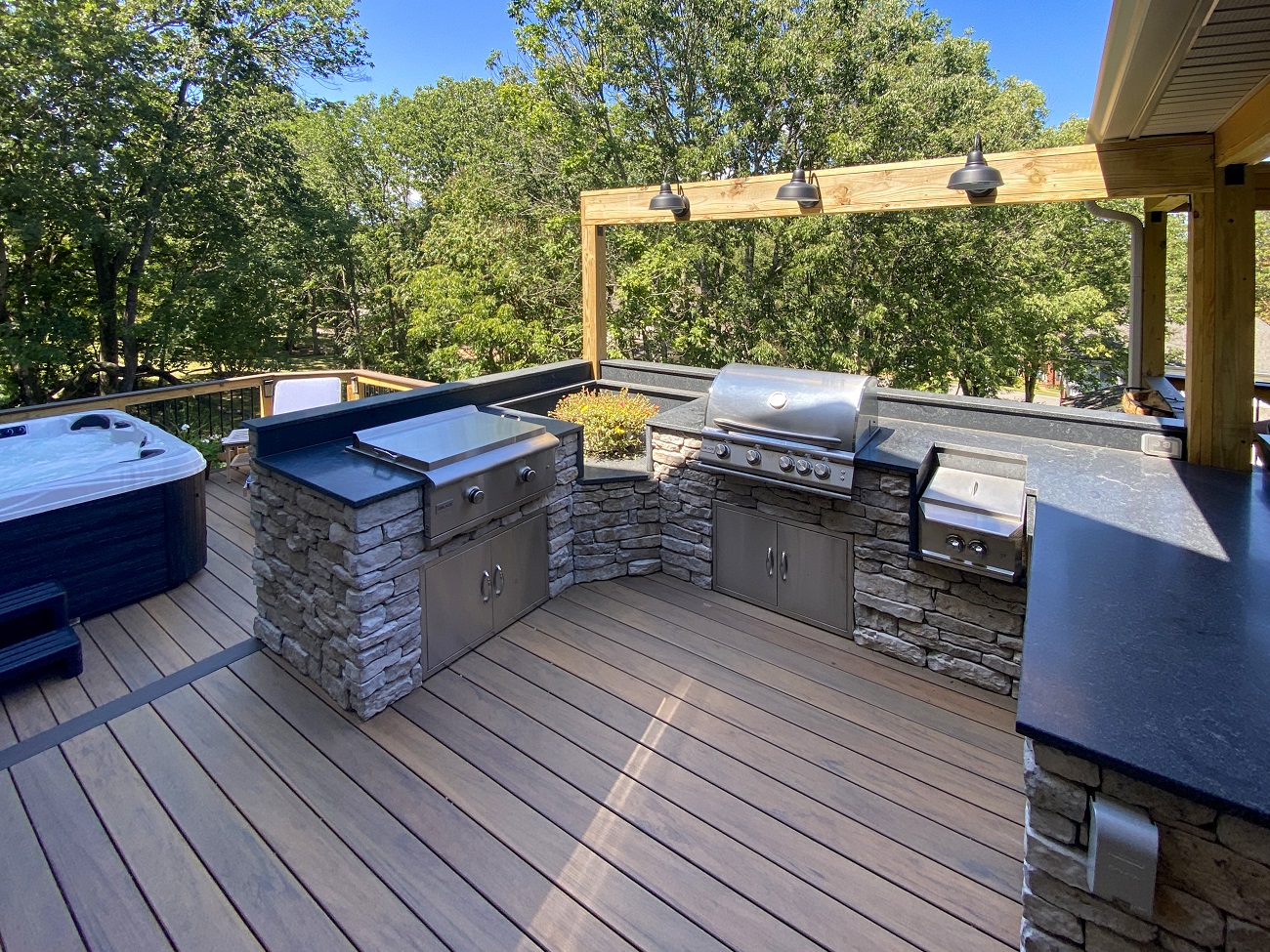 deck with outdoor kitchen
