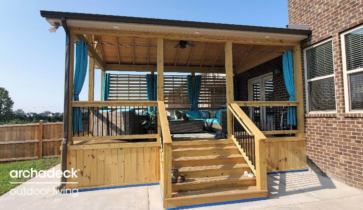 screened wooden porch