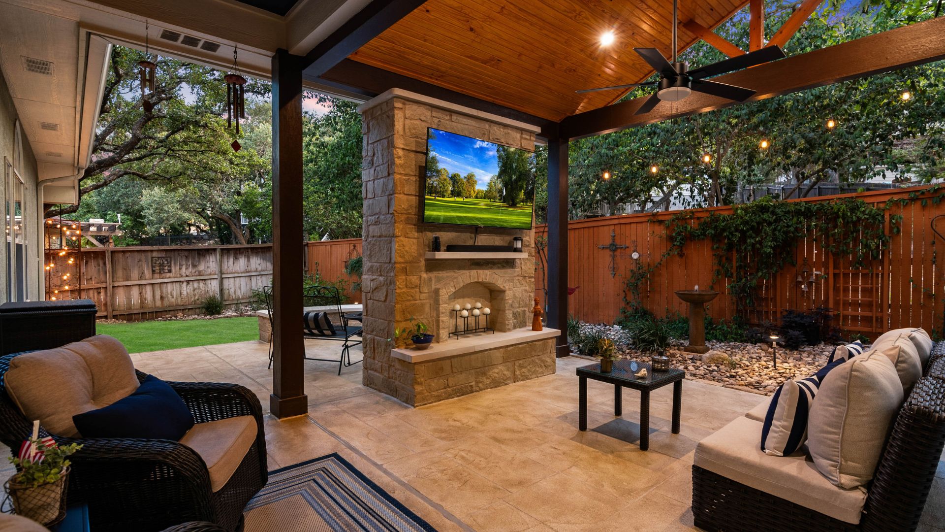 covered patio dinner party