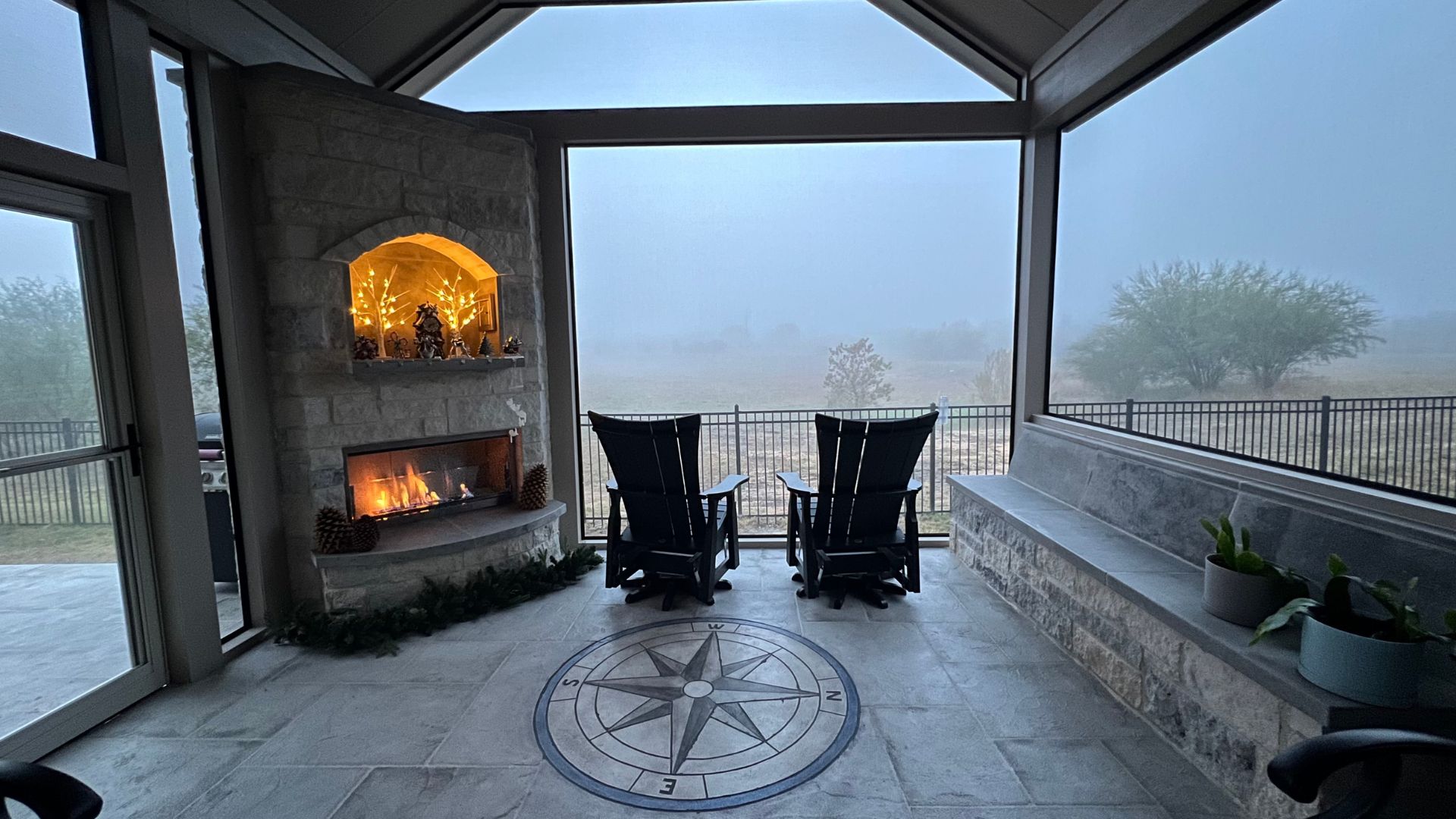 covered patio and porches