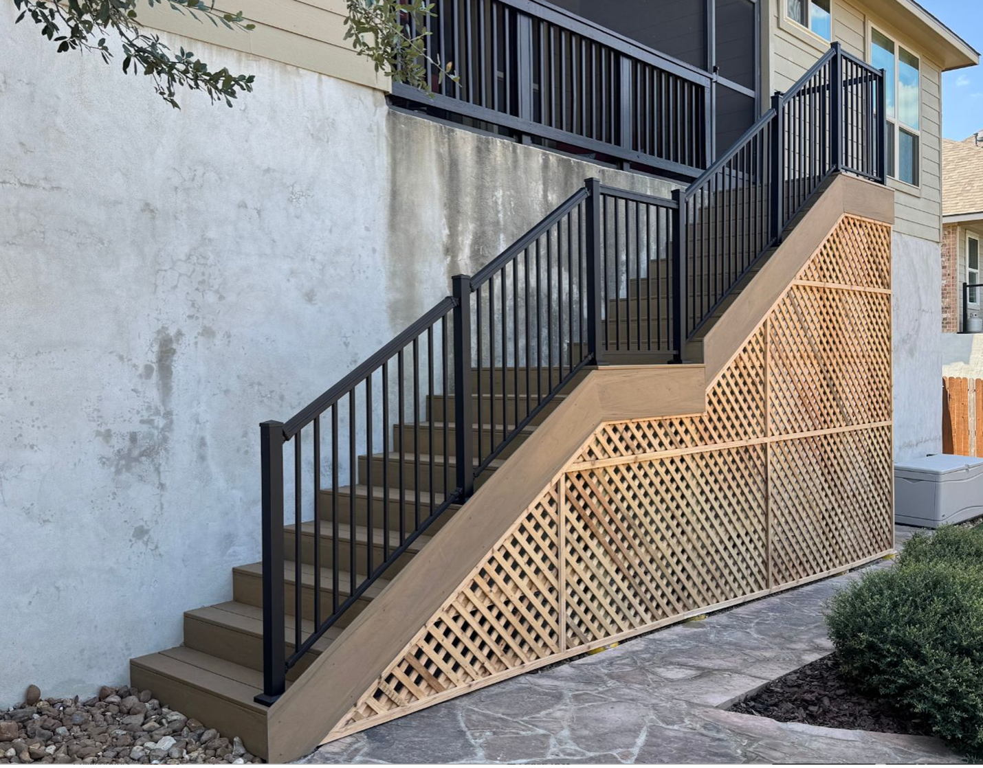 custom low maintenance landing and stairway upgrade